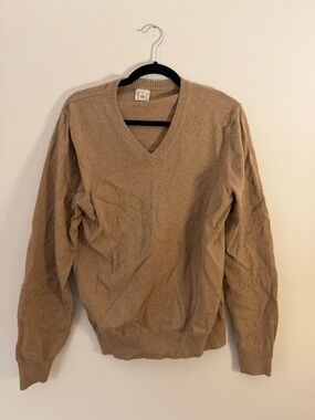 Lands End Classic V-Neck Sweater - Tan